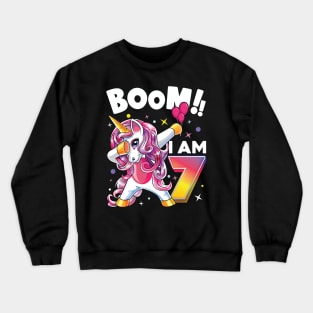 Kids Dabbing Birthday Shirt 7 Years Old Birthday Outfit Girls Crewneck Sweatshirt